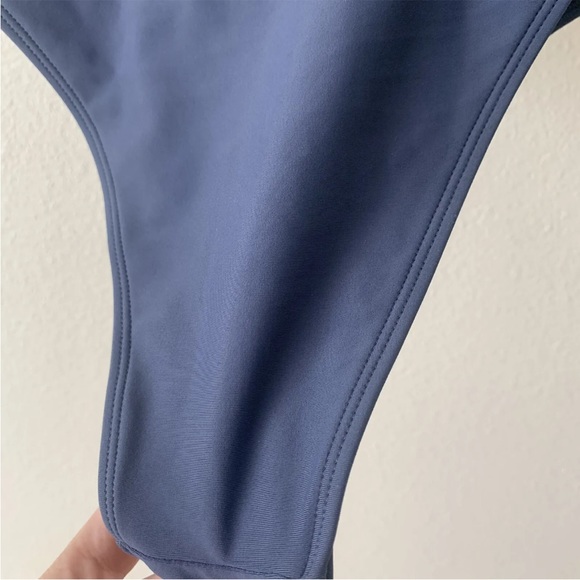 Aerie Swim One Piece High Leg Side Cut Out One Piece Swimsuit S Blue Low Back - Picture 7 of 12